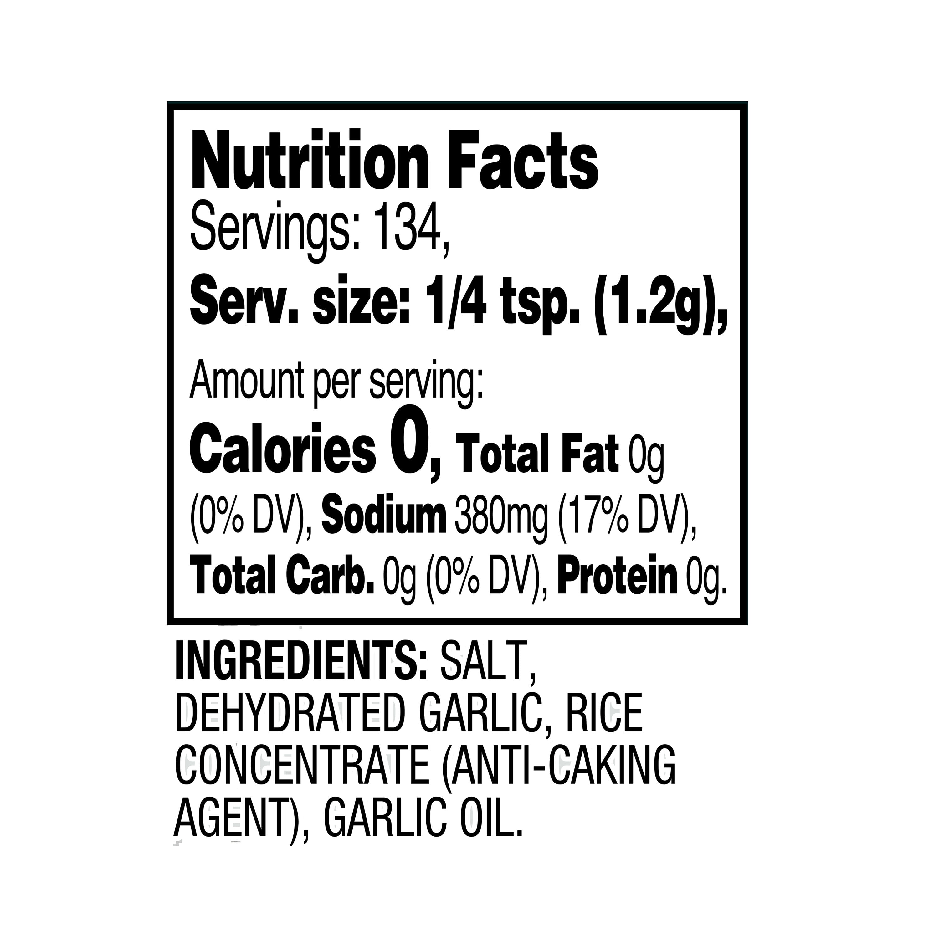 Great Value Garlic Salt, 5.7 oz