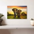 thumbnail image 2 of Elephant Stock Elephant Sunset Duo Wall Art - Horizontal Canvas Wall Art - Living Room Wall Decor - Animal Canvas - Green And Gray Decor - 12" x 8", 2 of 8