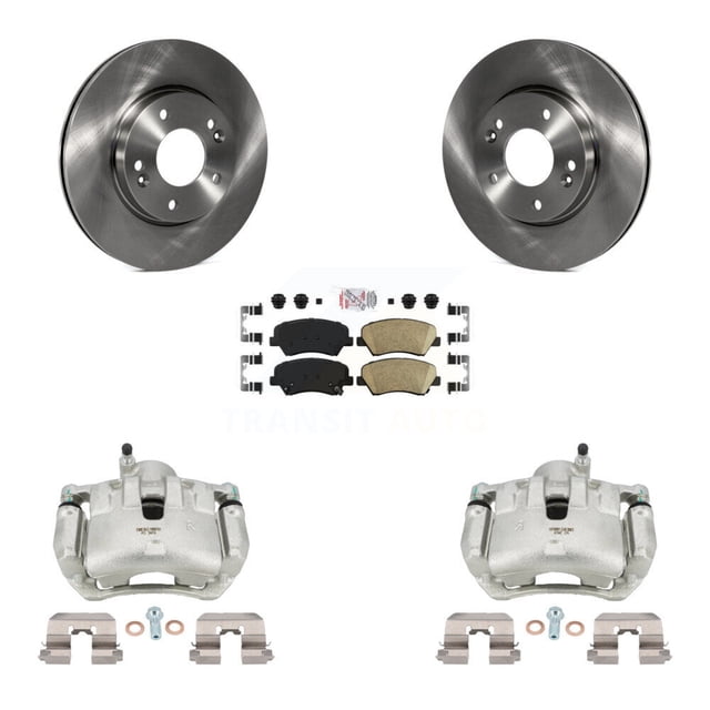 Transit Auto Front Disc Brake Caliper Rotors and Ceramic Pads Kit for Car 2012 Hyundai Veloster KC8-100534N