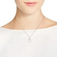 thumbnail image 5 of Endless Halo Heart Pink Mother of Pearl Inlay Sterling Silver Pendant Necklace, 5 of 5