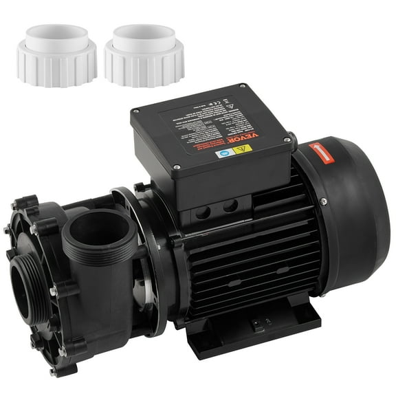 VEVOR 2 Speed SPA Pump, 48-Frame, AC 110-120V Hot Tub SPA Pump, 1.5HP/150GPM/42.65ft High Speed or 0.46HP/70GPM/9.18ft Low Speed, 2" Port 90° Rotational Interface for Hot Tub, Tested to UL Standards