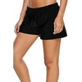 thumbnail image 5 of Black Elastic Drawstring Swim Shorts for Women, 5 of 5