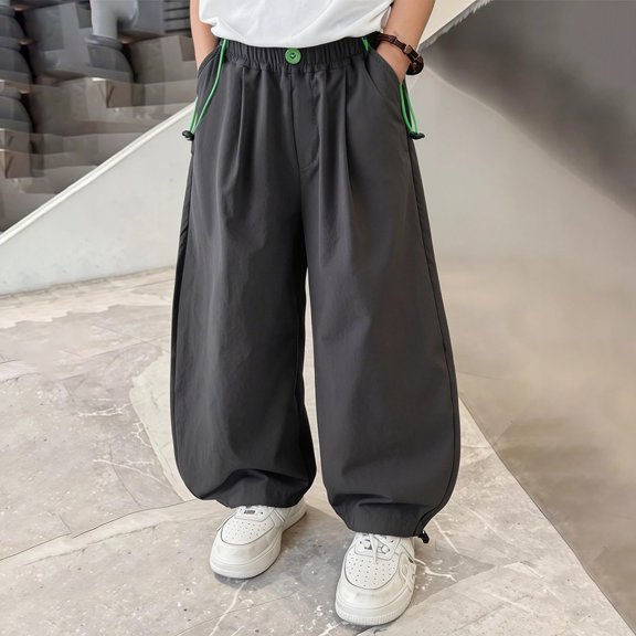 Shachafan Cargo Pants For Boys Casual High Waisted Loose Fit Pockets Kids Cargo Casual Streetwear Pants For Kids Cutest Nephew