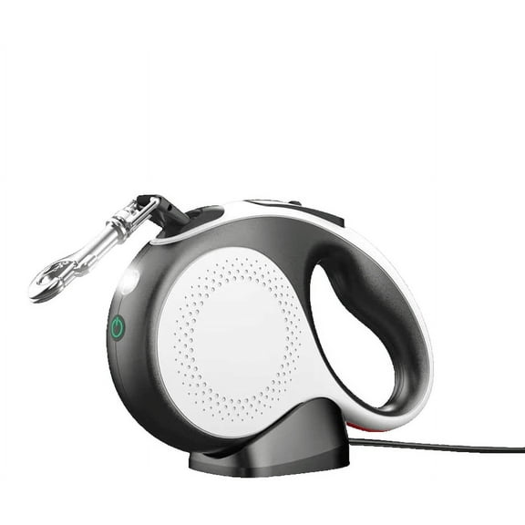 Retractable Dog Leash with Lighted Anti-Slip Handle 16.4ft Durable Strong Nylon Tape 360° Tangle-Free One-Hand Lock and Release Pet Dog Walking Leash for Small to Medium Dogs