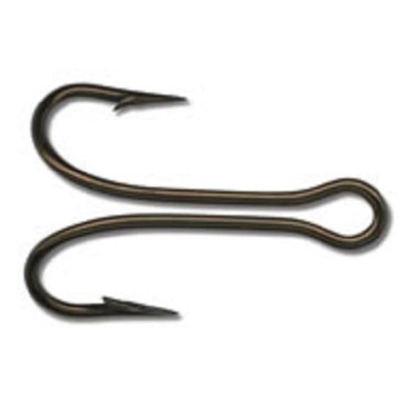 Mustad 7825-BR-12-50 Classic Double Hook Size 12 Open Shank Ringed