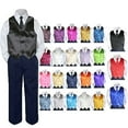 thumbnail image 1 of 23 Color 4 Pieces Navy Vest set Necktie Boy Baby Toddler Formal Tuxedo Suit S-7, 1 of 2
