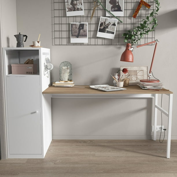 Computer Desk Executive Office With File Cabinet Gaming Table Writing Drawers And Shelves Business Furniture Set For Home Offices White Com Computer Desk Executive Office, Desk Filing Cabinet Size Chart