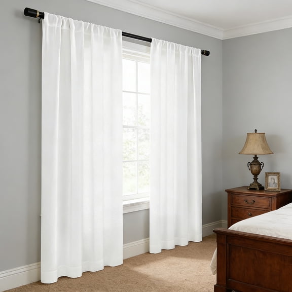 2 Panels Linen Curtains Set for Living Room Bedroom, Light Filtering Textured Soft Window Curtain, Airy Soft Rod Pocket Elegant Drapes