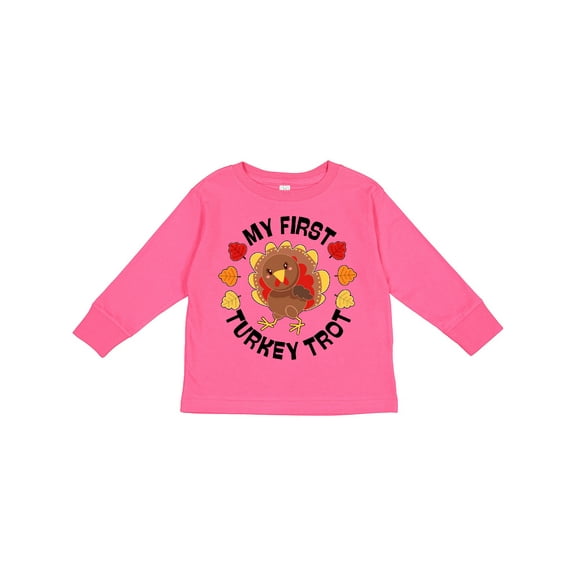 Inktastic My First Turkey Trot Boys or Girls Long Sleeve Toddler T-Shirt