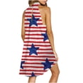 thumbnail image 2 of SMihono Robe d'Été Bohème pour Femmes Grande Taille Fête de l'Indépendance Mode Féminine Sans Manches Imprimée Col Rond Ample Robe Irrégulière pour Dames, 2 of 5