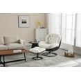thumbnail image 5 of Guyou Swivel Accent Chair with Ottoman Set, Faux Fur Lounge Chair with Footrest, 360 Degree Swiveling Single Sofa Chair, Fluffy Reading Chair Armchair for Living Room Bedroom, White, 5 of 10