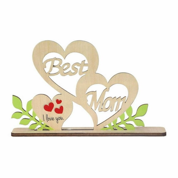 Halloween Decorations Desktop dress up For Mom Happy Mother's Day Wooden Ornament I Love You Mom Wooden Plaque Sign Decorative Craft Embellishments Desktop Decoration For Mothers Day Desktop Ornament