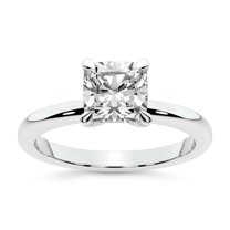 IGI Certified 3 Carat Cushion Shape Lab Grown Diamond Engagement Ring | 14K White Gold | Matilda Leaf Petal Solitaire Diamond Ring | FG-VS1-VS2 Quality Friendly Diamonds