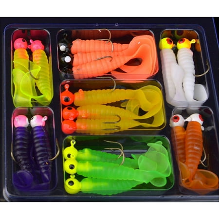Hyper Grub Curly-Tail Swim-Bait Crappie Fishing Lure 2 Inches Berkley Swimbait Fishing Worms Soft Plastic Baits for Trout Crappie Bass For Saltwater/Freshwater Fishing Lover s Gift Clearance