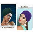 thumbnail image 5 of Minzimin 6 Pieces Turbans for Women Soft Turban Head Wrap Headwear Pleated Beanie Cap Hair Loss Hat (Black, Dark Blue, Beige, Gray, Purple, Navy Blue), Medium, 5 of 7