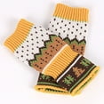 thumbnail image 4 of Lilgiuy Women's Fingerless Gloves Winter Warm Knitted Texting Gloves Half Finger Stretchy Chrtstmas Mittens for Riding Camping Hiking Yellow, 4 of 4