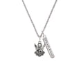 thumbnail image 2 of Delight Jewelry Silvertone Angel Silvertone Fearless Bar Charm Necklace, 23", 2 of 4