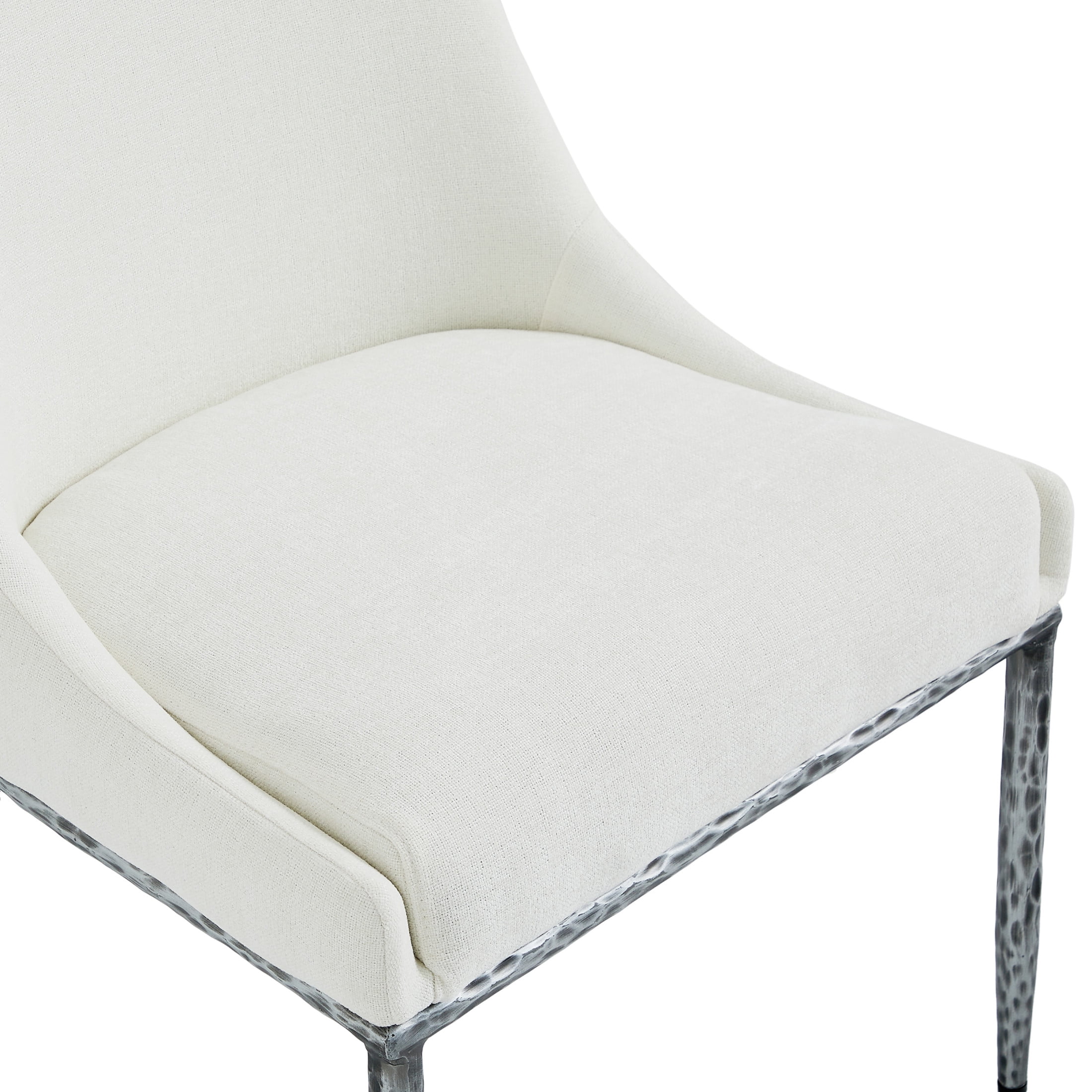 Christopher Knight Home Modern Dining Set for 6, Marble Top Table with Armless Chairs, Metal Legs, Forged Pewter