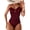 Wine Red, variant on One-Piece Swimsuit for Women Tummy Control Ruched Suit Cutout U Wire Swim Suits XL