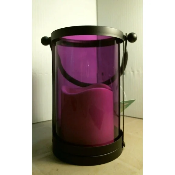 PURELY- Smart Garden 84053-Lc Glass Cylinder Led Candle Holder, Purple, Free Shipping