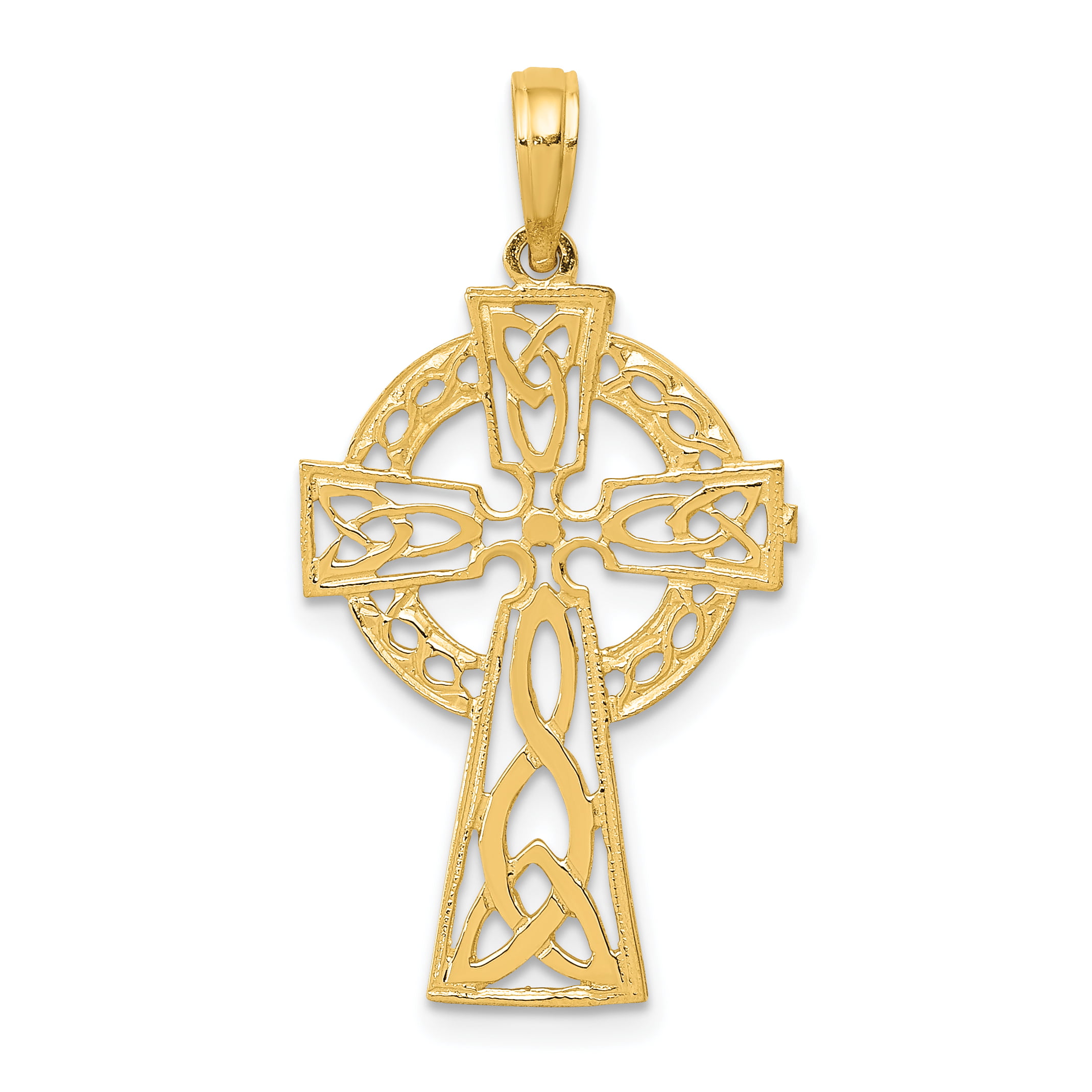 Elegant 10k Gold Endless Celtic Knot Heart Infinity Charm Pendant