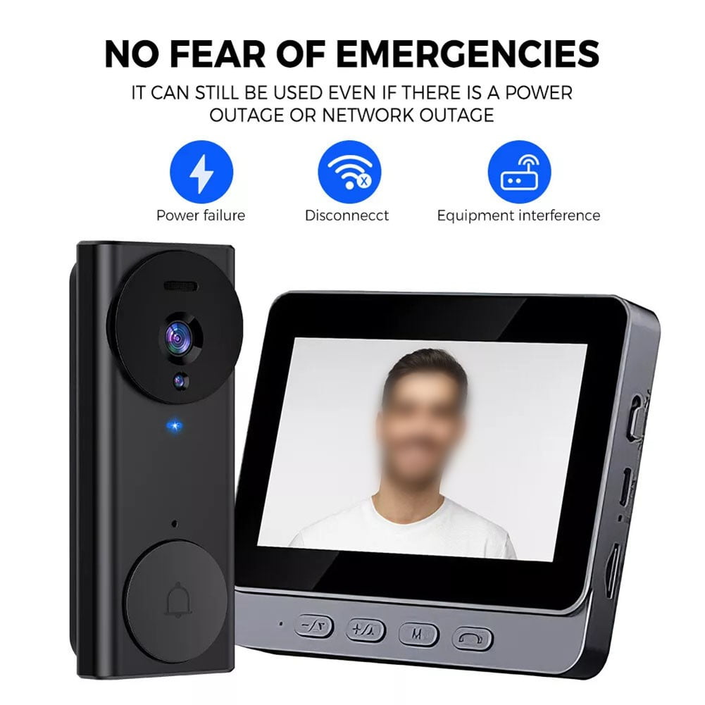 Whatever You Like-4.3" Wireless Video Door Bell Phone Intercom System Monitor Doorbell Camera