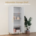 thumbnail image 5 of YouTrend 69'' Tall Storage Cabinet,White Wood Kitchen Pantry Cabinet with 4 Shelves & 2 Doors for Living Room, Bathroom, Office, 5 of 9