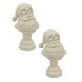 thumbnail image 2 of 10.8 Inch Santa Bust Set of 2, White Resin Holiday Figurines for Table, Mantel, Office, Gift & Home Décor, 2 of 7