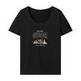 thumbnail image 1 of Camiseta Para Mujer Verano Moda Verano Tops Para Uso Diario Viajes En La Calle M Negro, 1 of 7