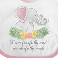 thumbnail image 4 of Inktastic I Am Fearfully and Wonderfully Made Cute Elephants Boys or Girls Baby Bib, 4 of 4