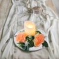 thumbnail image 1 of Corona de velas con forma de rosa, flores artificiales de seda, corona de velas con forma de hoja, decoración de mesas para bodas, San Valentín y fiestas., 1 of 7