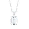 thumbnail image 2 of Rosec Jewels Emerald Cut Moissanite Solitaire Pendant for Women (6X8 mm, D-VS1 Grade), 925 Sterling Silver, 2 of 6