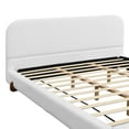 thumbnail image 6 of Christopher Knight Home Unique California King Size Bed Frame, Chenille Upholstered with Solid Wooden Legs, White, 6 of 12