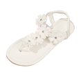 thumbnail image 2 of EliteGoogv Womens Flat Sandals Bohemian Floral Elastic Strap Women Sandals Soft Sole Casual Slide Shoes Beach Sandals For Women Summer Footwear White US :8.5, 2 of 9