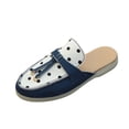 thumbnail image 2 of Gpaecead Women's Polka Dot Tassel Flat Mules Faux Suede Slip On Non Slip Shoes For Commute And Casual Style, Blue, 2 of 8