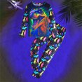 thumbnail image 2 of Paguaki Kids Pajama Set in Dark 3D Fluorescent Print Boys Girls Nightwear Soft Long Sleeve PJs with Designs Comfy Sleepwear 2-Piece Set Size 3T 4T, 2 of 7
