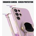 thumbnail image 4 of Compatible with Samsung Galaxy S23 Ultra Case Silicone TPU Plating, Samsung S23 Ultra Phone Case Cute Astronaut Pattern Cover with Stand for Women Girls (Purple), 4 of 14