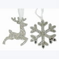 thumbnail image 2 of 94544 - Metal/Glass Beaded Reindeer & Snowflake Ornament, 2 Ast., 2 of 2