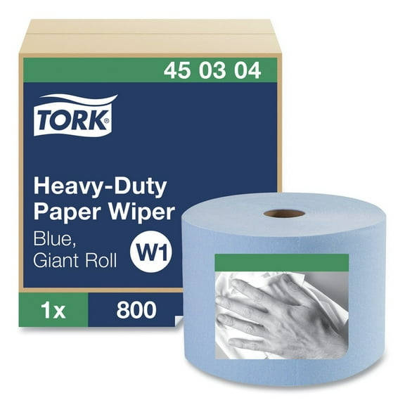 Tork 450304 1-Ply 11.1 in. x 800 ft. Heavy-Duty Paper Wiper - Blue