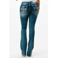 thumbnail image 3 of Grace in LA Women's Cross Embroidered Embellished Pocket Bootcut Stretch Jeans (28, Blue), 3 of 3