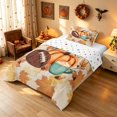 thumbnail image 2 of Homewish Thanksgiving Pumpkin Twin Comforter Sets, Botanical Leaves Bedding Set, Beige Teal Brown Orange, Polka Dots Reversible, 2-Piece 1 Comforter and 1 Pillowcase, 2 of 6