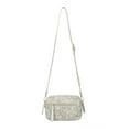 thumbnail image 6 of Daisy Rose Women's 100% PU Vegan Leather Dual Zipper Cross Body Shoulder Bag, Cream Snake, 6 of 7