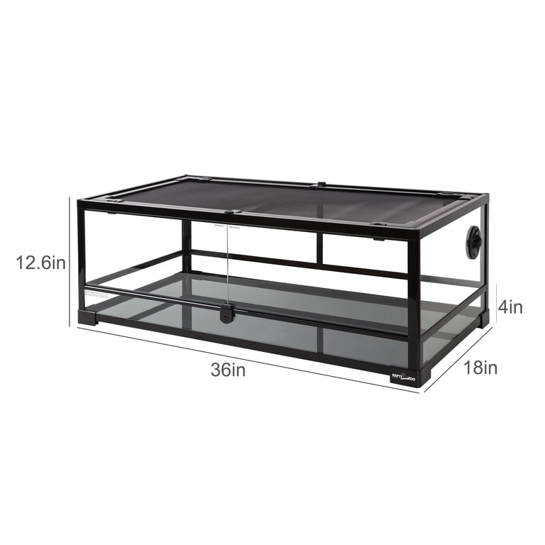 REPTI-ZOO Reptile Glass Terrarium with Double Hinge Door 36