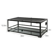 REPTI-ZOO Reptile Glass Terrarium with Double Hinge Door 36 x 18 x 12.6(35 Gallon)