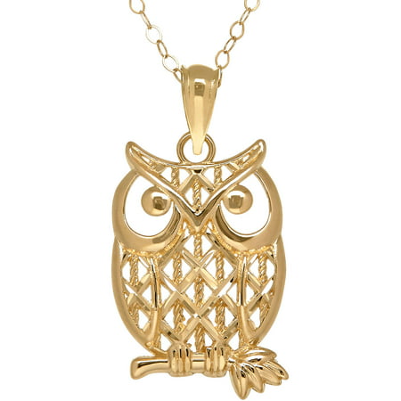 Simply Gold 10kt Gold Owl Pendant