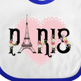 thumbnail image 4 of Inktastic Paris Pink Heart Eiffel Tower with Flowers Boys or Girls Baby Bib, 4 of 4