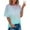 1# Light Blue my orders placed, variant on Dyegold Ombre Shirt Women Trendy Short Sleeve Crew Neck Basic Tee Tops Casual Loose Blouses Summer Plus Size Gradient Shirts