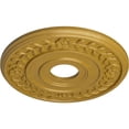 thumbnail image 3 of Ekena Millwork 16 1/4"OD x 3 5/8"ID x 1"P Wreath Ceiling Medallion (Fits Canopies up to 5 1/2"), Hand-Painted Iridescent Gold, 3 of 6