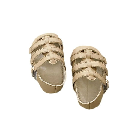 

Lacyhop Infant Flat Sandal Soft Sole Crib Shoes First Walkers Sandals Walking Comfort Prewalker Lightweight Strap Brown 12-18 months