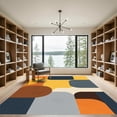 thumbnail image 2 of ODIKA 8'x10' Machine Washable Non-Slip Area Rug, Geometric Orange High Traffic Rug with Pad, Orange, 1052260, 2 of 8